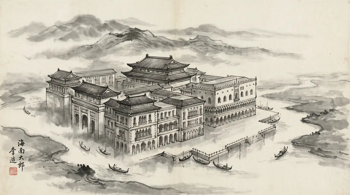 澳门太阳城金沙国际度假村水墨画全景